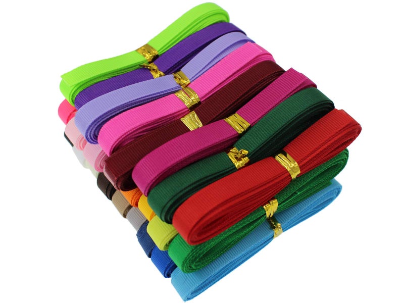 JESEP 20 Color Assorted Grosgrain Ribbon - 1/4 Inch (6mm) Wide x 100 Yards - for Hair Bows, Gift Wrapping, Sewing Trim, DIY Crafts - Thin Fabric Ribbon for Headbands & Boutique Packaging - Image 1